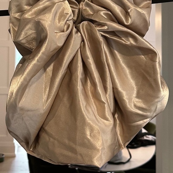 Champagne Taupe Satin Scrunchie / Croissant Scarf Bag - Picture 7 of 8